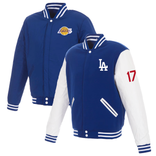 Los Angeles Dodgers #17 Shohei Ohtani Blue double-sided jacket 2