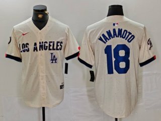 Brooklyn Dodgers #18 Yoshinobu Yamamoto Cream 2024 City Connect Limited 3