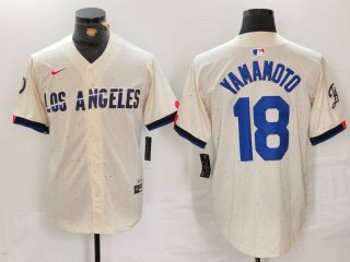 Brooklyn Dodgers #18 Yoshinobu Yamamoto Cream 2024 City Connect Limited