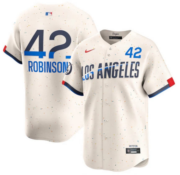 Brooklyn Dodgers #42 Jackie Robinson Cream 2024 City Connect Limited Stitched