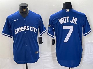 Kansas City Royals #7 Bobby Witt Jr. Royal Cool Base Stitched Baseball Jersey