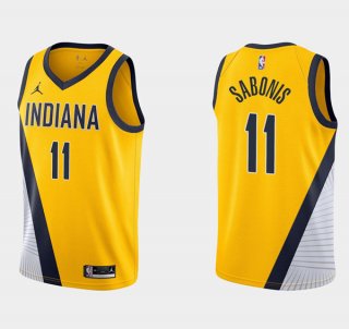 Indiana Pacers #11 Domantas Sabonis Gold Basketball Stitched Jersey