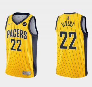 Indiana Pacers #22 Caris LeVert Yellow Stitched NBA Jersey