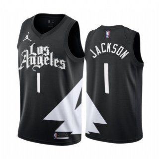 Los Angeles Clippers #1 Reggie Jackson 2022-23 Black Statement Edition Stitched