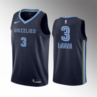 Memphis Grizzlies #3 Jake LaRavia 75th Anniversary Statement Edition Navy Stitched