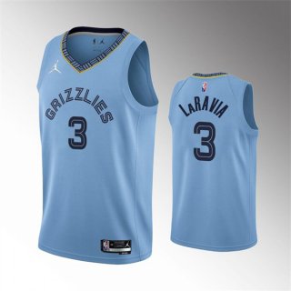 Men's Memphis Grizzlies #3 Jake LaRavia 75th Anniversary Statement Edition Navy Stitched