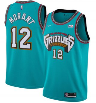 Memphis Grizzlies #12 Ja Morant 75th Anniversary 2021 Teal Swingman Stitched Jersey