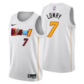 Miami Heat #7 Kyle Lowry 2022-23 White City Edition Stitched Jersey