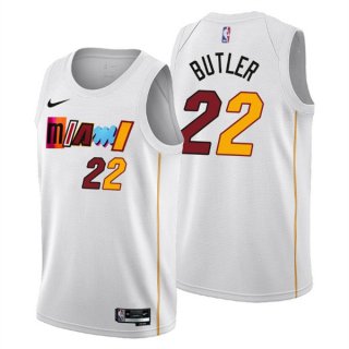 Miami Heat #22 Jimmy Butler 2022-23 White City Edition Stitched Jersey