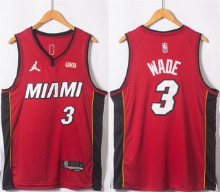 Miami Heat #3 Dwyane Wade Red Statement Edition 75th Anniversary Stitched Jersey