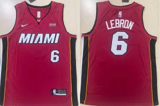 Miami Heat #6 LeBron James Red Stitched Basketball Jersey
