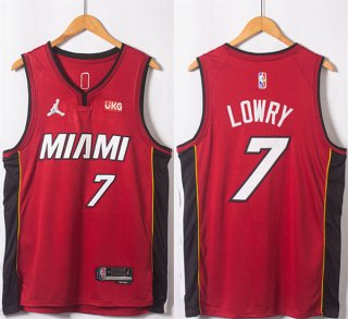 Miami Heat #7 Kyle Lowry Red Statement Edition 75th Anniversary Stitched Jersey