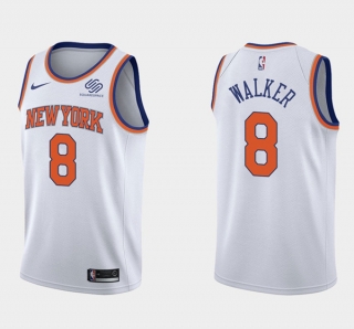 New York Knicks #8 Kemba Walker Association Edition White Stitched Basketball