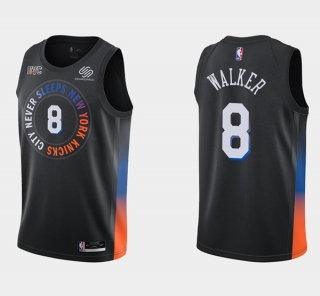 New York Knicks #8 Kemba Walker City Edition Black Stitched Basketball Jersey