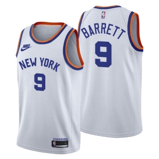 New Yok Knicks #9 RJ Barrett 2021-2022 White 75th Anniversary City Edition Stitched