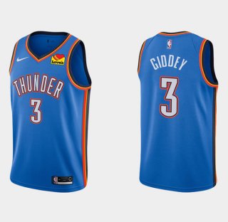 Oklahoma City Thunder #3 Josh Giddey Royal Icon Edition Stitched Basketball