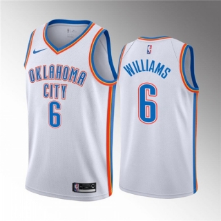 Oklahoma City Thunder #6 Jaylin Williams White Association Edition Stitched