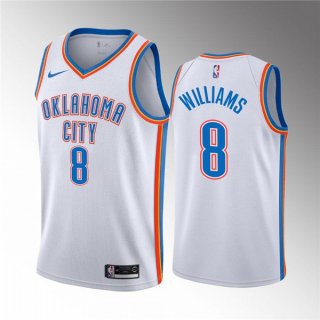 Oklahoma City Thunder #8 Jalen Williams White Association Edition Stitched