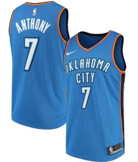 Oklahoma City Thunder Blue #7 Carmelo Anthony Icon Edition Stitched NBA Jersey