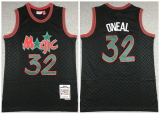 Orlando Magic #32 Shaquille O'Neal Black Throwback Stitched Jersey