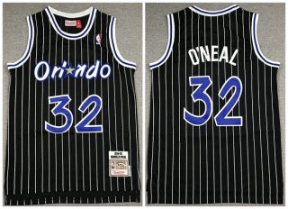 Orlando Magic #32 Shaquille O'Neal Black Throwback Stitched NBA Jersey