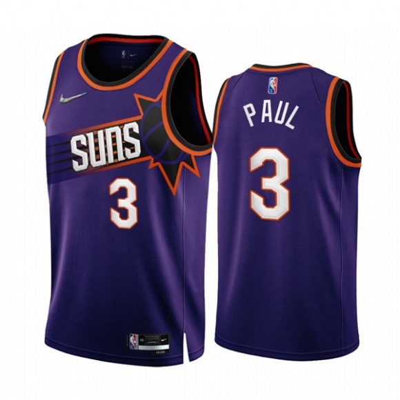Men's Phoenix Suns #3 Chris Paul 2022-23 Purple 75th Anniversary Icon Edition Stitched