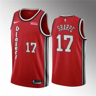 Portland Trail Blazers #17 Shaedon Sharpe Red Classic Edition Stitched Basketball