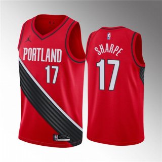 Portland Trail Blazers #17 Shaedon Sharpe Red Statement Edition Stitched Basketball