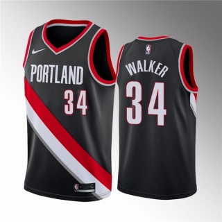 Portland Trail Blazers #34 Jabari Walker Black Icon Edition Stitched Basketball Jersey