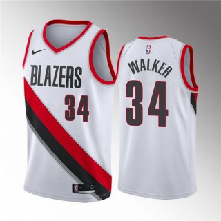 Portland Trail Blazers #34 Jabari Walker White Association Edition Stitched Basketball