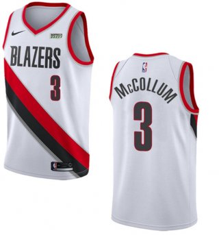 Portland Trail Blazers #3 C.J. McCollum White Stitched Basketball Jersey