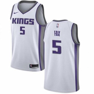 Sacramento Kings #5 De'Aaron Fox White Stitched Jersey