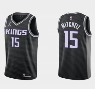 Sacramento Kings #15 Davion Mitchell Black Basketball Stitched Jersey