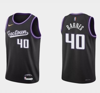 Sacramento Kings #40 Harrison Barnes Black City Edition Basketball Stitched