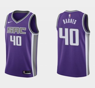 Sacramento Kings #40 Harrison Barnes Purple Icon Swingman Basketball Stitched