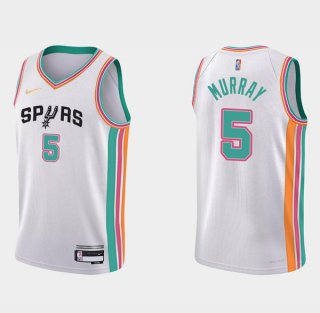 SA Spurs #5 Murray White 75th Anniversary City Stitched Jersey