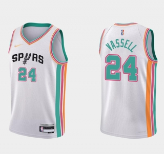 SA Spurs #24 Devin Vassell White 75th Anniversary City Stitched Jersey