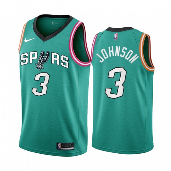 San Antonio Spurs #3 Keldon Johnson 2022-23 Teal City Edition Stitched Jersey