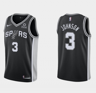 San Antonio Spurs #3 Keldon Johnson Black Icon Edition Stitched Basketball