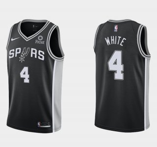 San Antonio Spurs Black #4 Derrick White Icon Edition Stitched Basketball Jersey