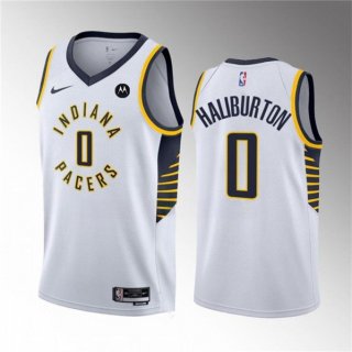 Indiana Pacers #0 Tyrese Haliburton White Association Edition Stitched Basketball