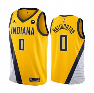 Indiana Pacers #0 Tyrese Haliburton Yellow Statement Edition Stitched Basketball