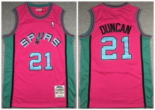 San Antonio Spurs #21 Tim Duncan 1998-99 Pink Throwback Stitched Jersey