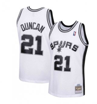 San Antonio Spurs #21 Tim Duncan White 1998-99 Throwback Basketball Jersey