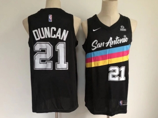 San Antonio Spurs Black #21 Tim Duncan 2020 Black City Edition Stitched NBA Jersey