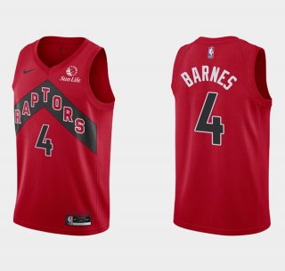 Toronto Raptors #4 Scottie Barnes Red Icon Edition Basketball NBA Jersey
