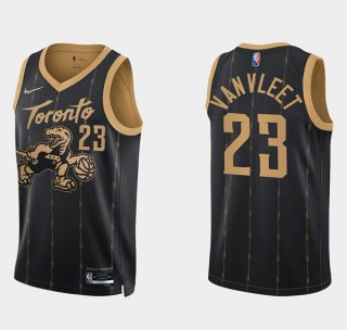 Toronto Raptors #23 Fred Vanvleet Black 75th Anniversary Stitched Basketball Jersey