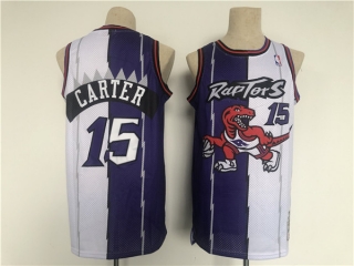 Toronto Raptors #15 Vince Carter White Purple Splite Basketball Jersey