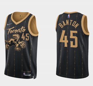 Toronto Raptors #45 Dalano Banton 75th Anniversary Black City Edition Stitched