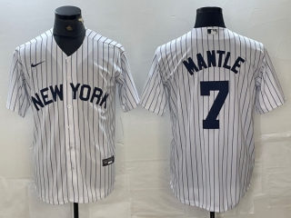 New York Yankees #7 Mickey Mantle White Cool Base Stitched Baseball Jersey